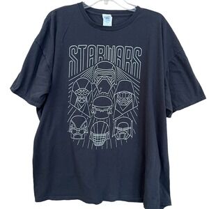 Star Wars Short Sleeve Crew Neck Tshirt Adult 3XL Black Graphic Logo Movie
